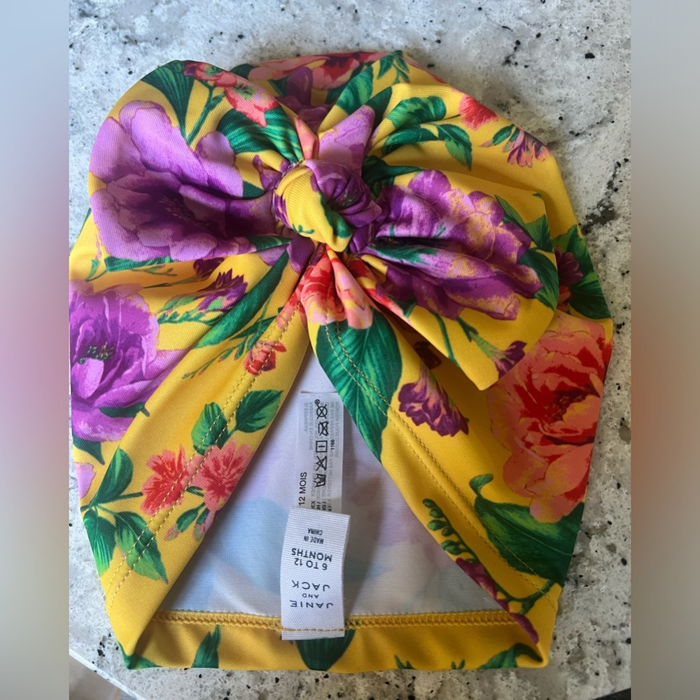 Janie and Jack Yellow Floral Knot Baby Turban